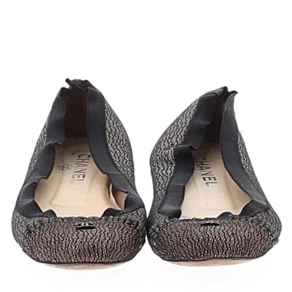 CHANEL CC Metallic 2 Tone Ballerina Flats - 7.5 - Picture 3 of 12